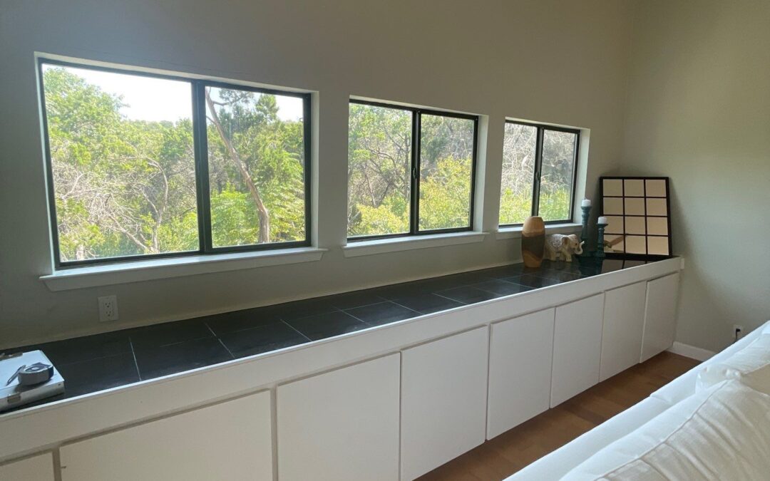 large windows above counters